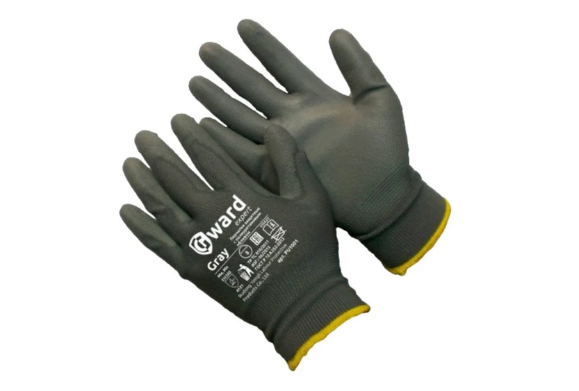 картинка Перчатки Griseo нейлон. СЕРЫЕ с полиуритановым покрытием, р.10  GM1001PU-grey-10 от базы строительно-отделочных материалов