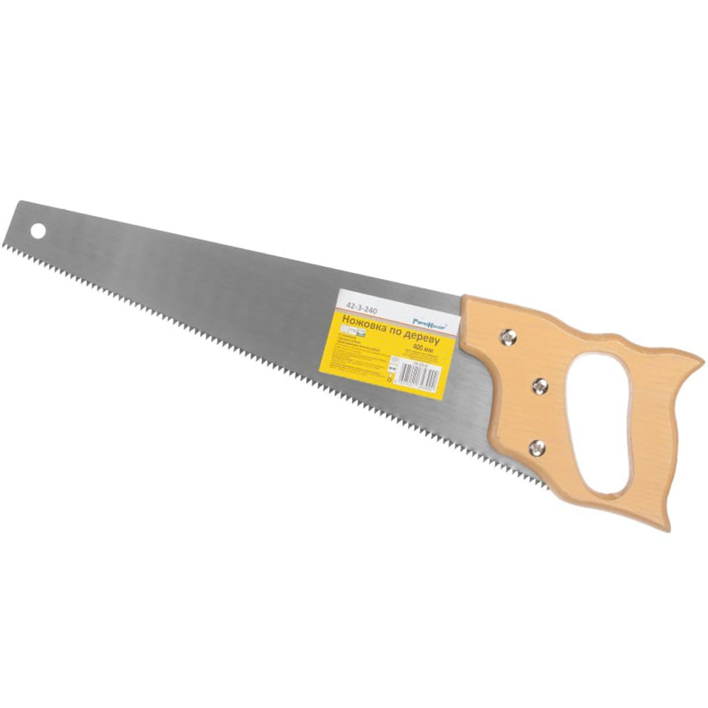картинка Пила по дереву деревянная рукоятка, линейка, 400мм 42-3-240 от базы строительно-отделочных материалов